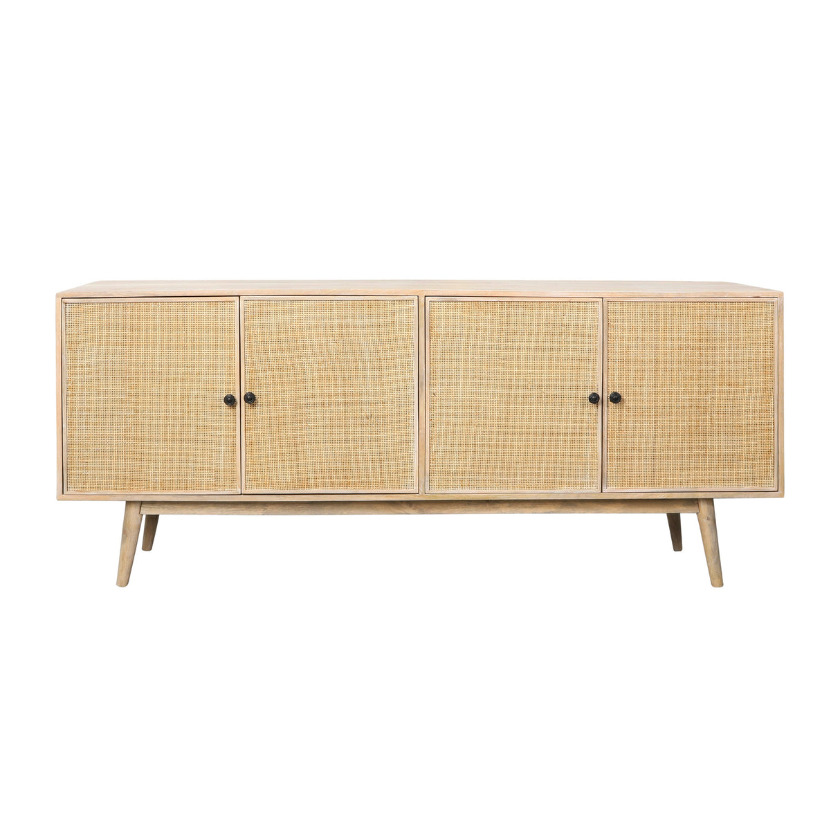 WOOD, 772X31 4-DOOR RATTAN SIDEBOARD, NATURAL KD