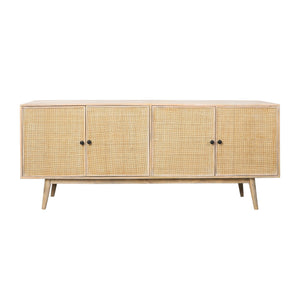 WOOD, 772X31 4-DOOR RATTAN SIDEBOARD, NATURAL KD