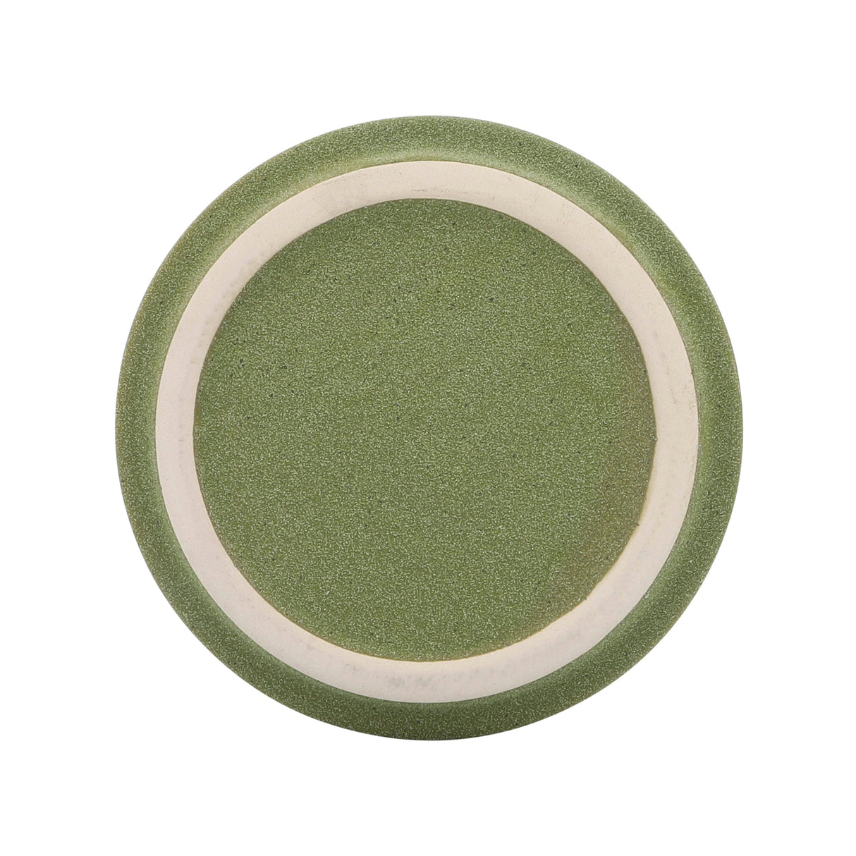 CER, 6" CIRCLES PLANTER W/ SAUCER, OLIVE