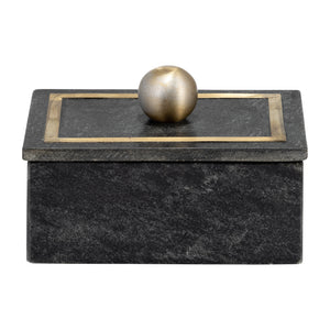 Marble, 7X5 Rectangular Box - Knob, Black