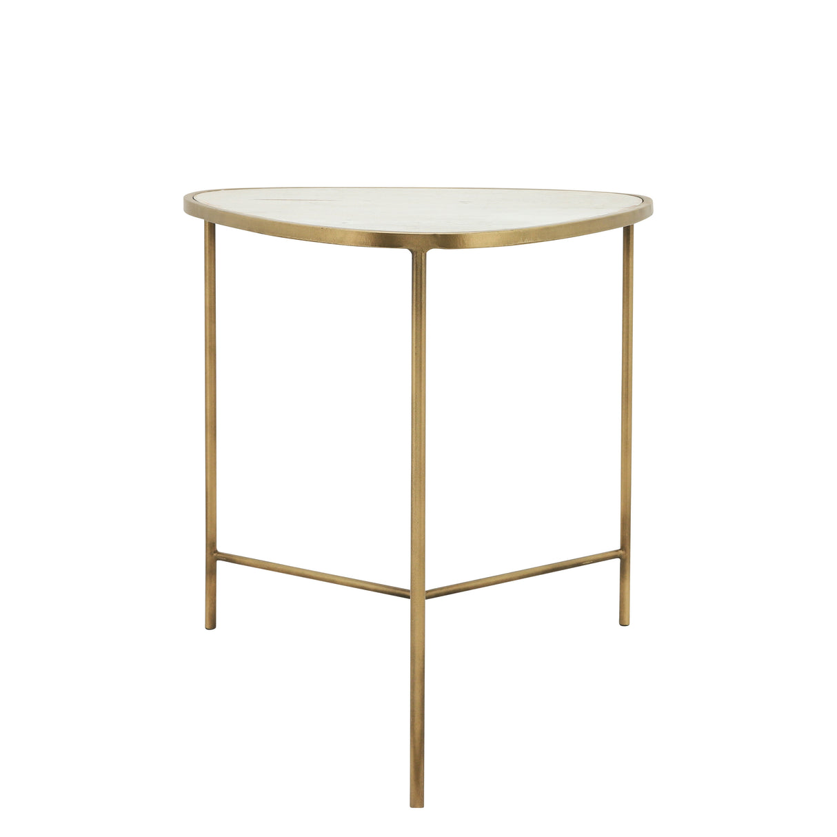 METAL, S/2 18/20" SIDE TABLES, WHITE/GLD