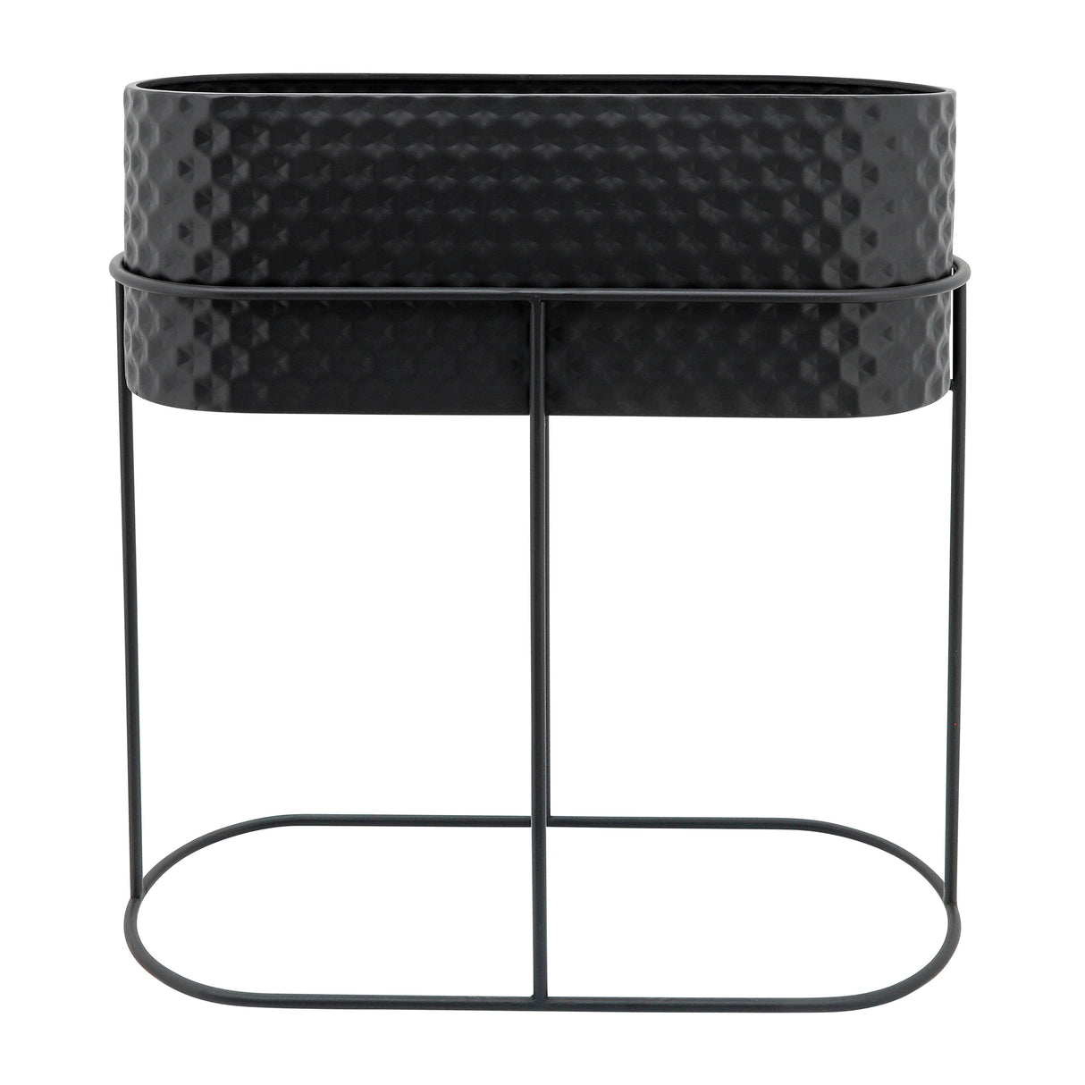 METAL, S/2 20/24" OVAL PLANTERS, BLACK