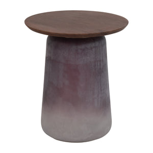 Wooden Top, 22"H Side Table, Gls Base, Purple