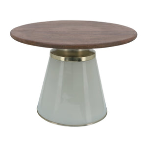 Wooden Top, 17"H Nebular Coffee Table, Cream