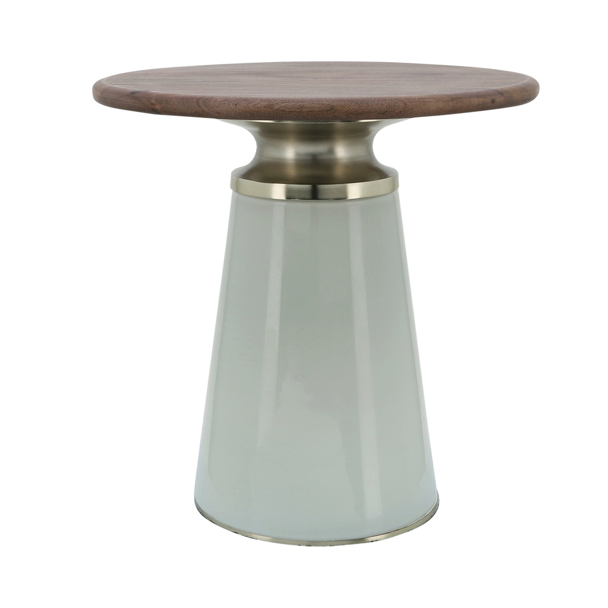 WOODEN TOP, 18"H NEBULAR SIDE TABLE, CREAM