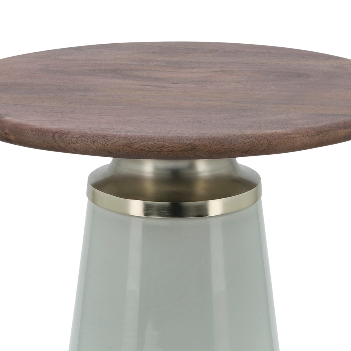 WOODEN TOP, 18"H NEBULAR SIDE TABLE, CREAM