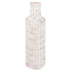 22"H WOVEN VASE, WHITE