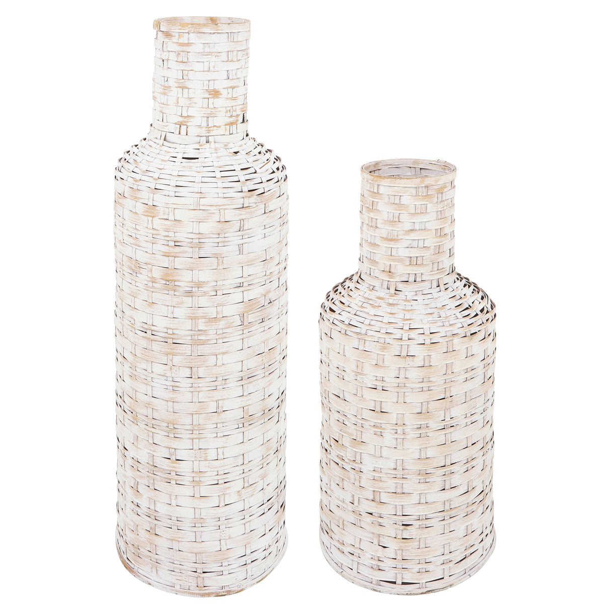 22"H WOVEN VASE, WHITE