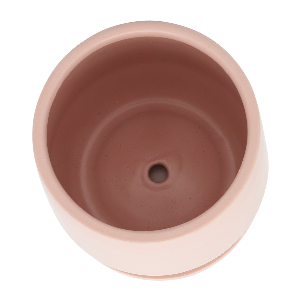 Cer, S/2 7/10"D Planters W/ Saucer, Blush