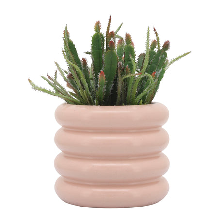 CER, 8" BIBENDUM PLANTER, DUSTY ROSE