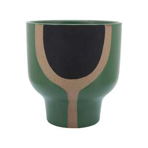 CER, 10" MUSHROOM PLANTER, OLIVE