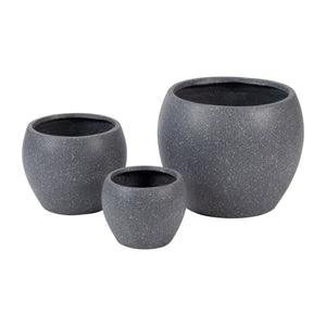 Resin, S/3 11/14/20"D  Nested Planters, Gray