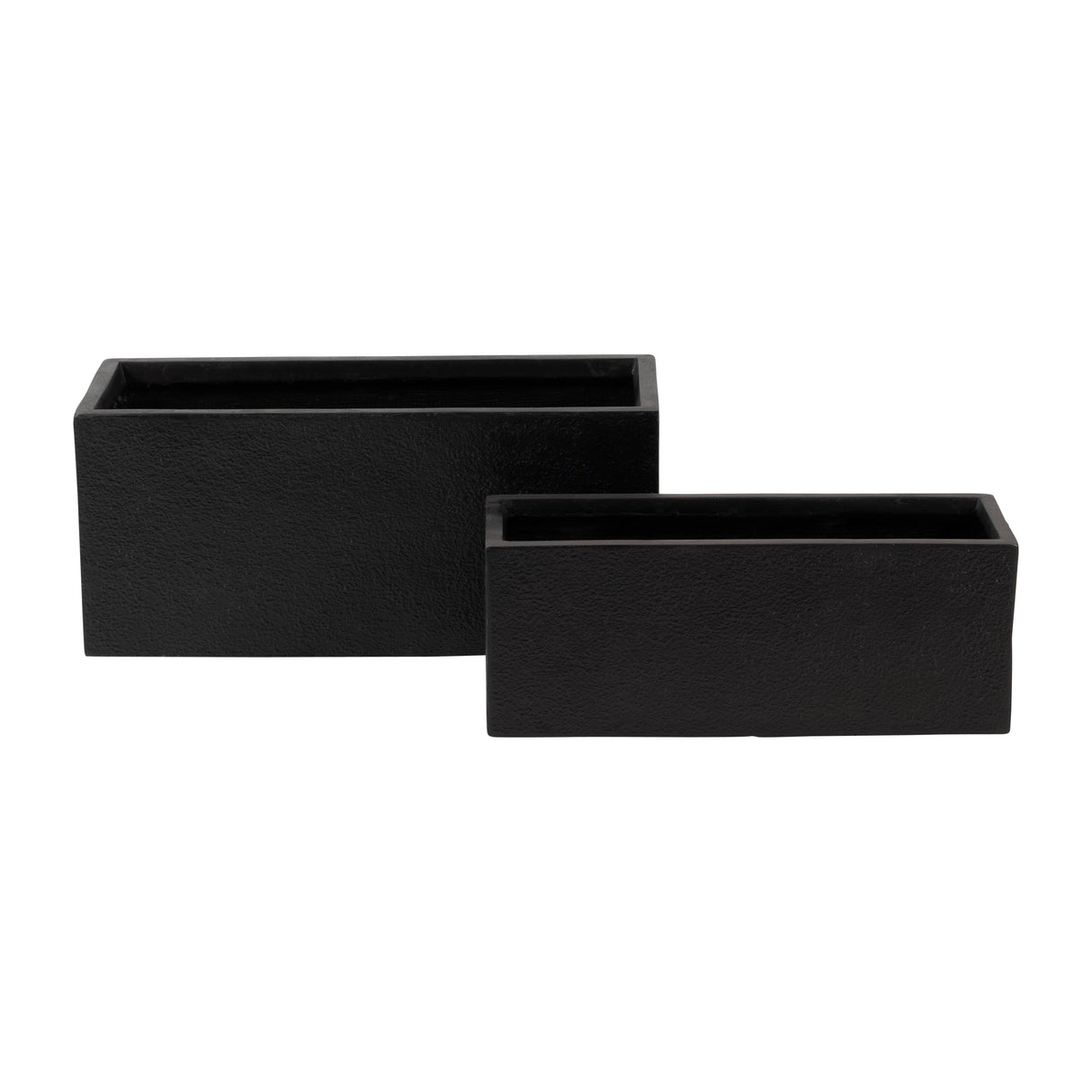 Resin, S/2 24/28"D Nested Rectangular Planters, Bl