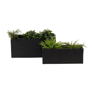 Resin, S/2 24/28"D Nested Rectangular Planters, Bl