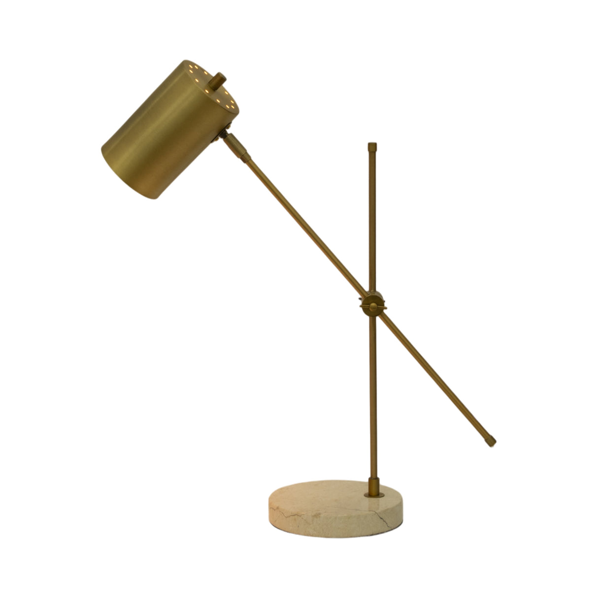 20" Zonda Travertine Table Lamp, Gold