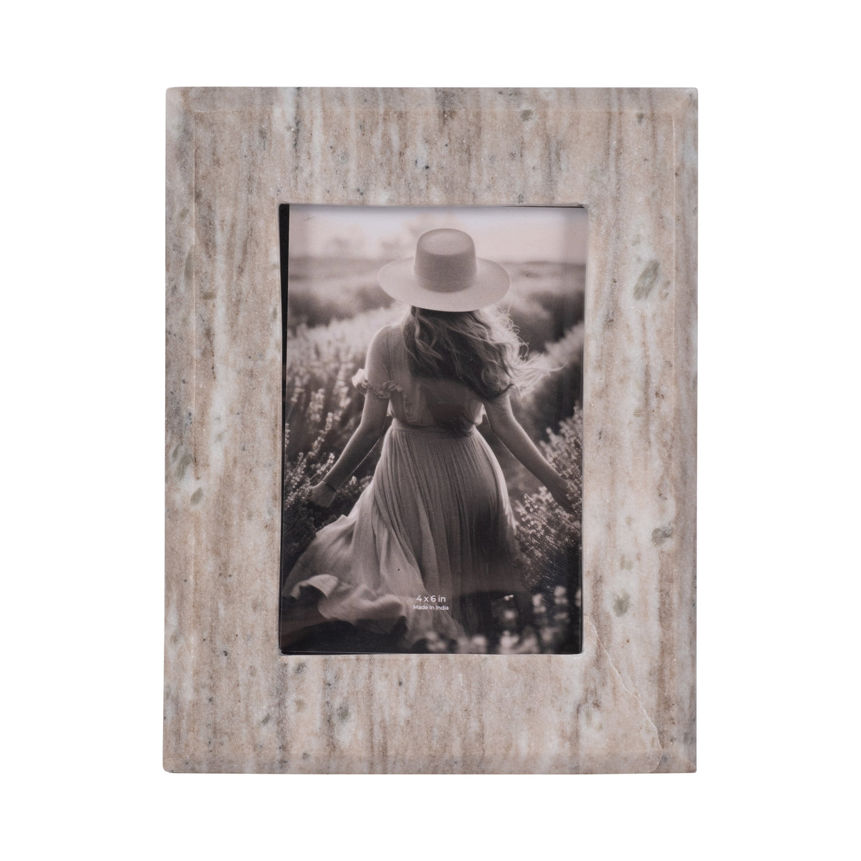 4x6 Curved Marble Photo Frame, Mocha