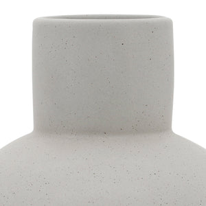 Cer, 8"H Bulbous Vase, White