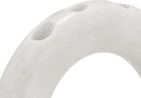 MARBLE, 10" 4-TAPER CANDLE HOLDER, WHITE