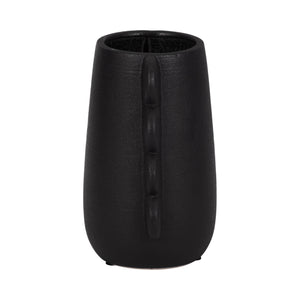 DOL, 7" EARED VASE, BLACK