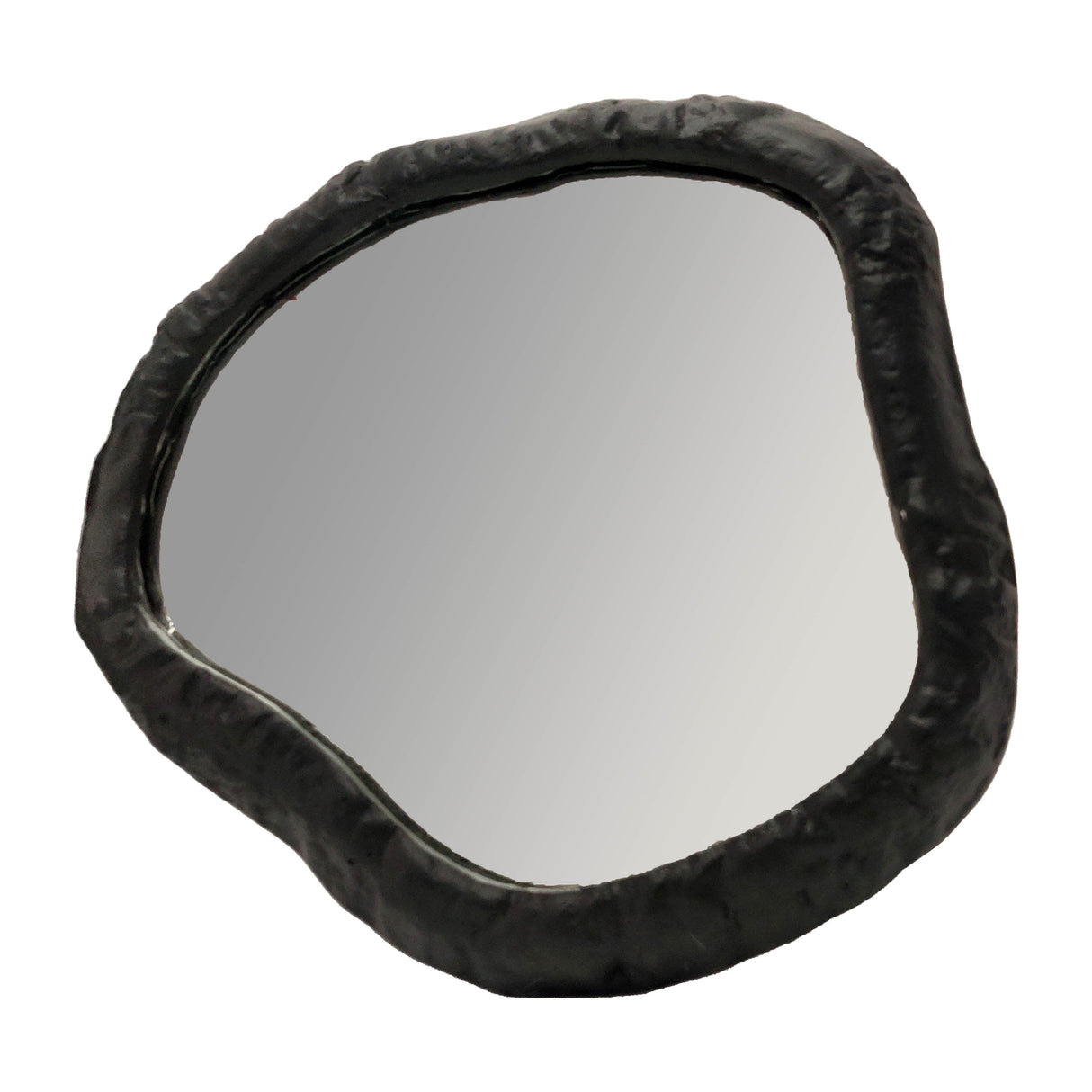 ALUM,14",HAMMERED OUTLINED MIRROR,MATTE BLACK