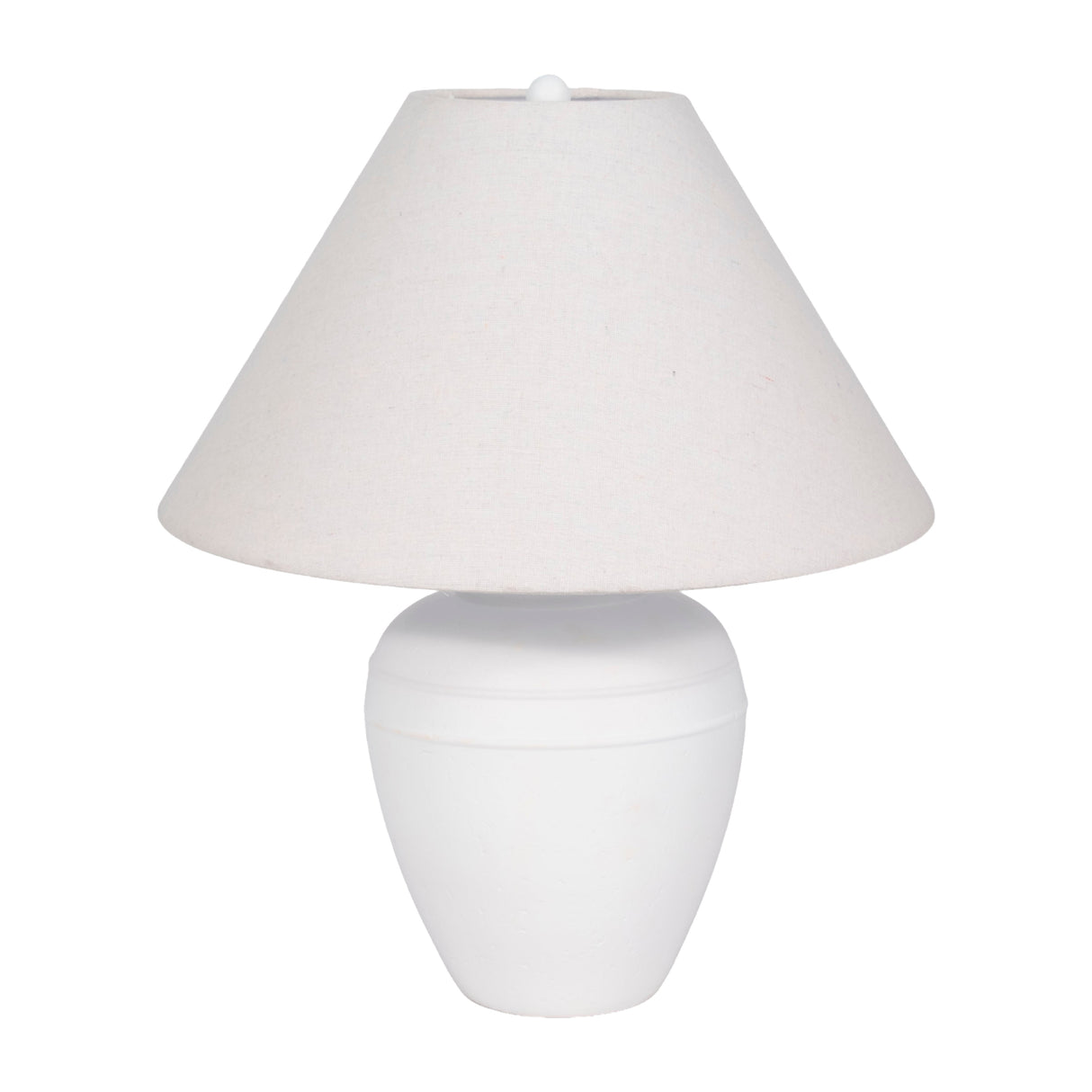 21" Textured Table Lamp Tapered Shade, White