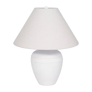 21" Textured Table Lamp Tapered Shade, White