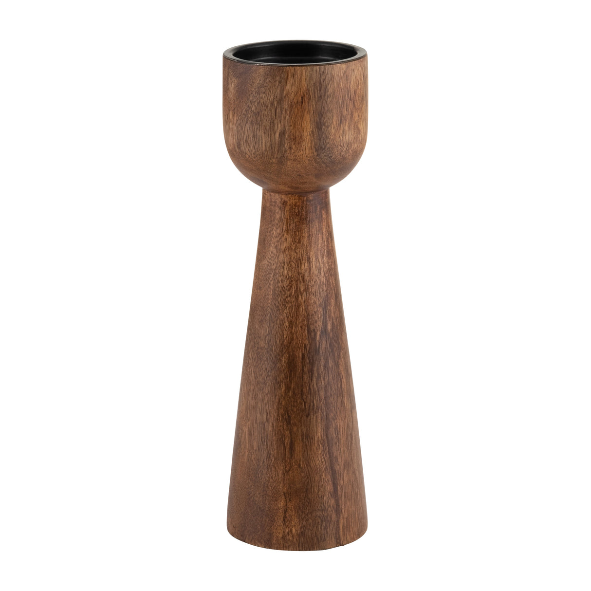 Wood, 15"H Candle Holder, Natural