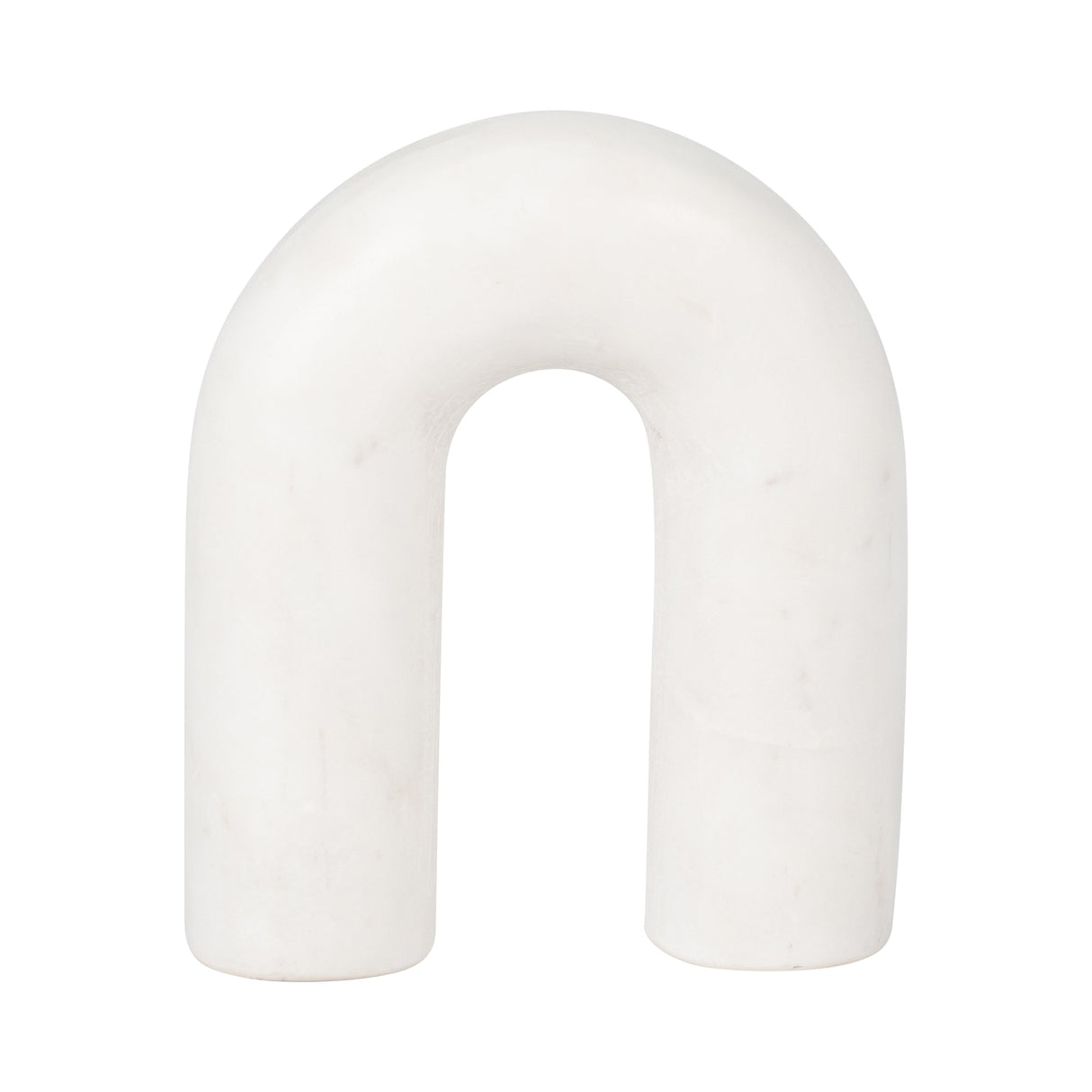 MARBLE, 6" ROUNDED HORSESHOE TABLE TOP DECO, WHITE