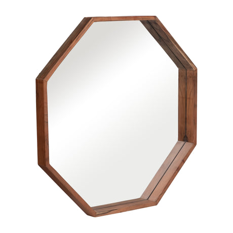 WOOD,30X30, OCTAGON SHAPED MIRROR,CHERRY