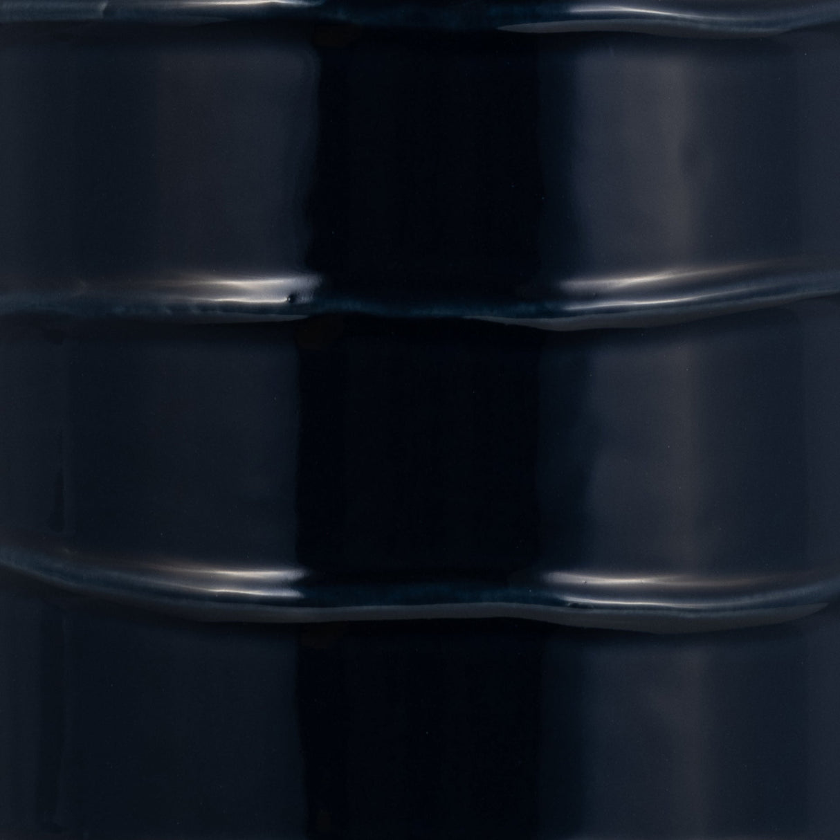 CER, 20"H TRIBAL VASE, NAVY BLUE