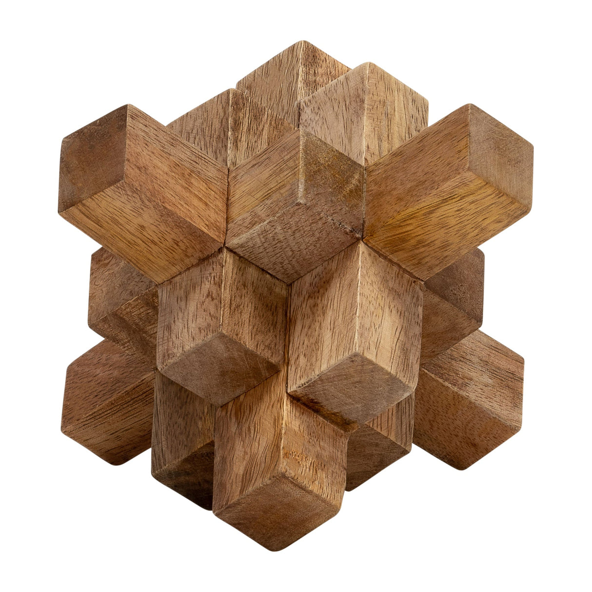 WOOD, 5"  GEOMETRIC ORB, NATURAL