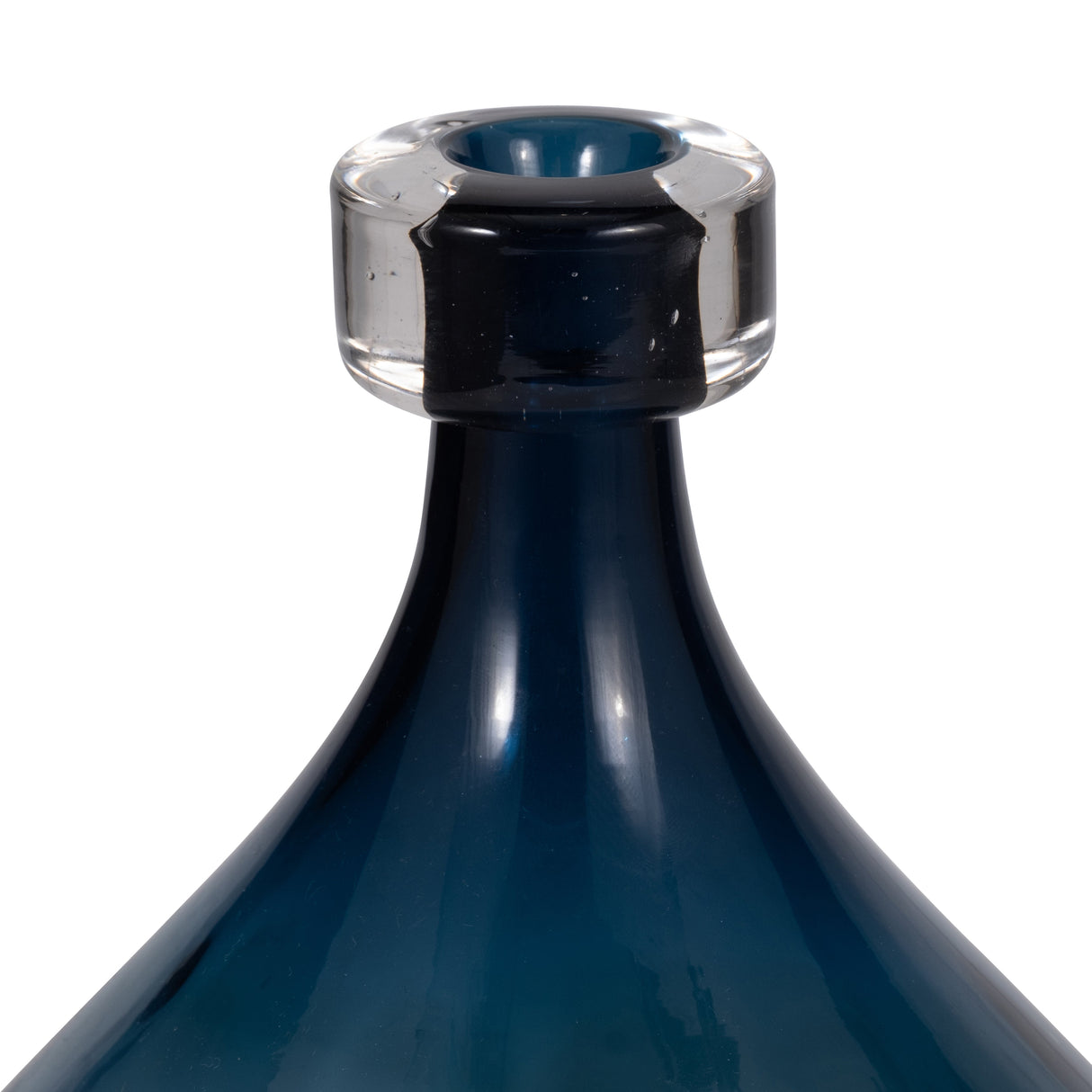 GLASS, 11" DIMPLE VASE BLUE