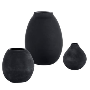 Uttermost Hearth Matte Black Vases, Set/3