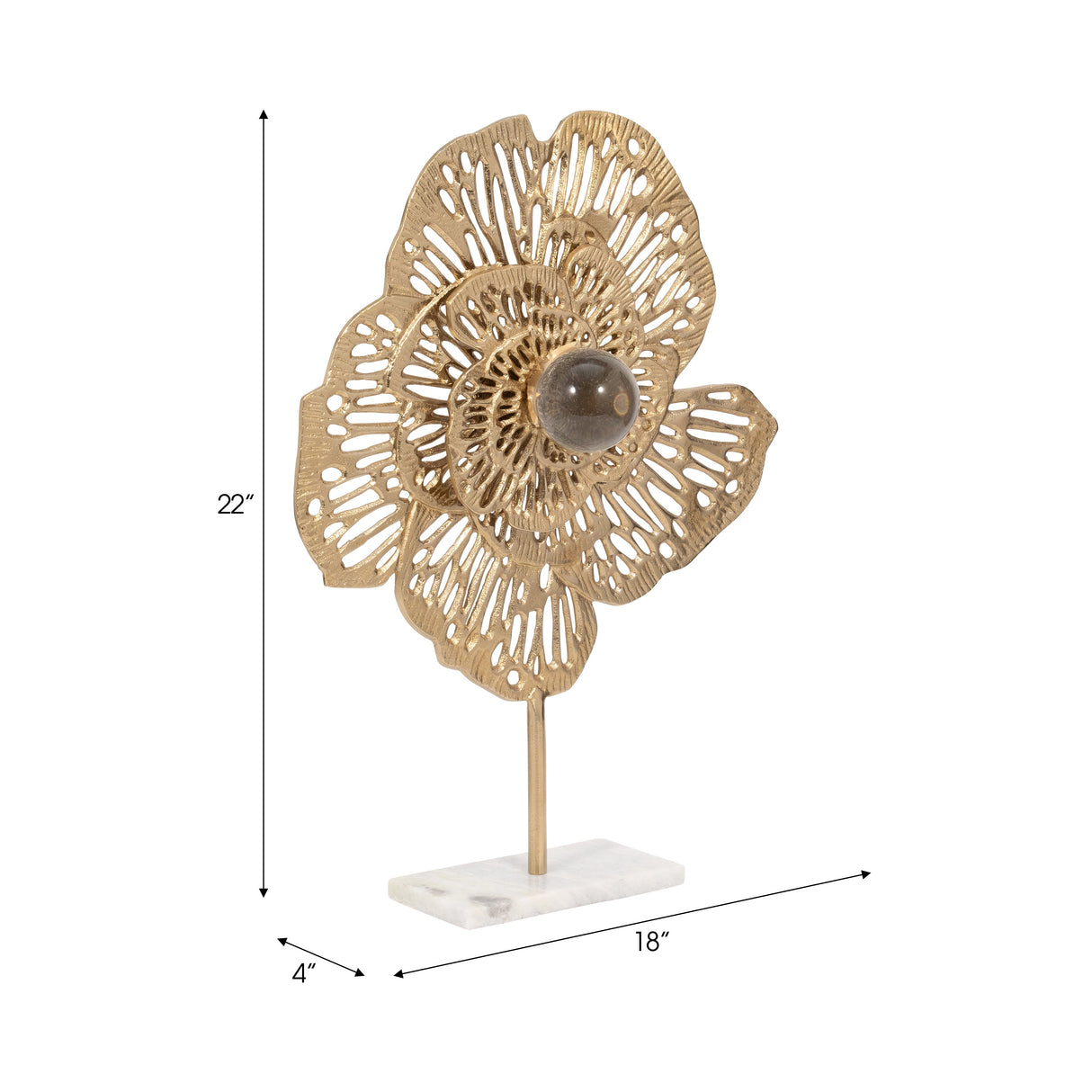 23" Salma Large Gold Flower Statuary