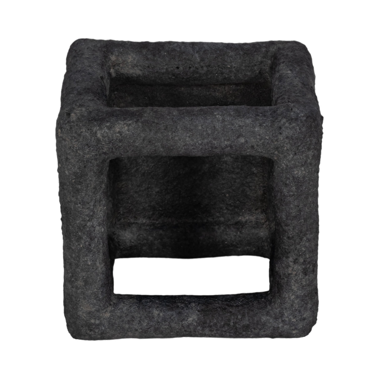 6" Textured Open Square Object, Black