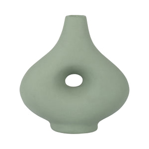 CER, 7" SHORT OPEN CUT-OUT NOMAD VASE, DARK SAGE