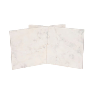 18" Marble Bookstand, White