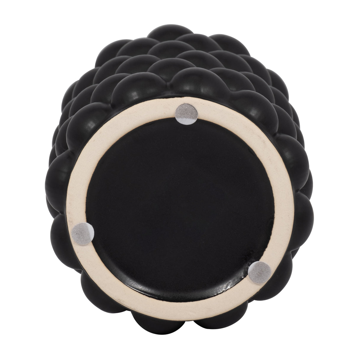 CER, 7" BUBBLE VASE, BLK