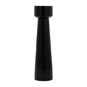 RESIN, 15" PILLAR CANDLEHOLDER, BLACK