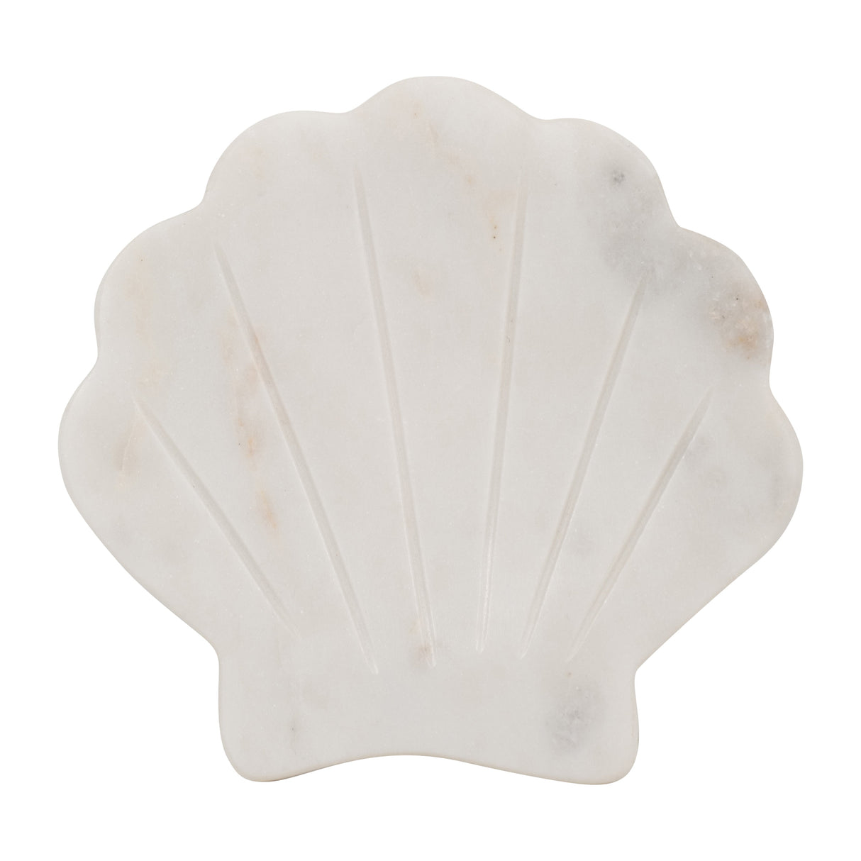 MARBLE, 5" SHELL TRINKET DISH, WHITE