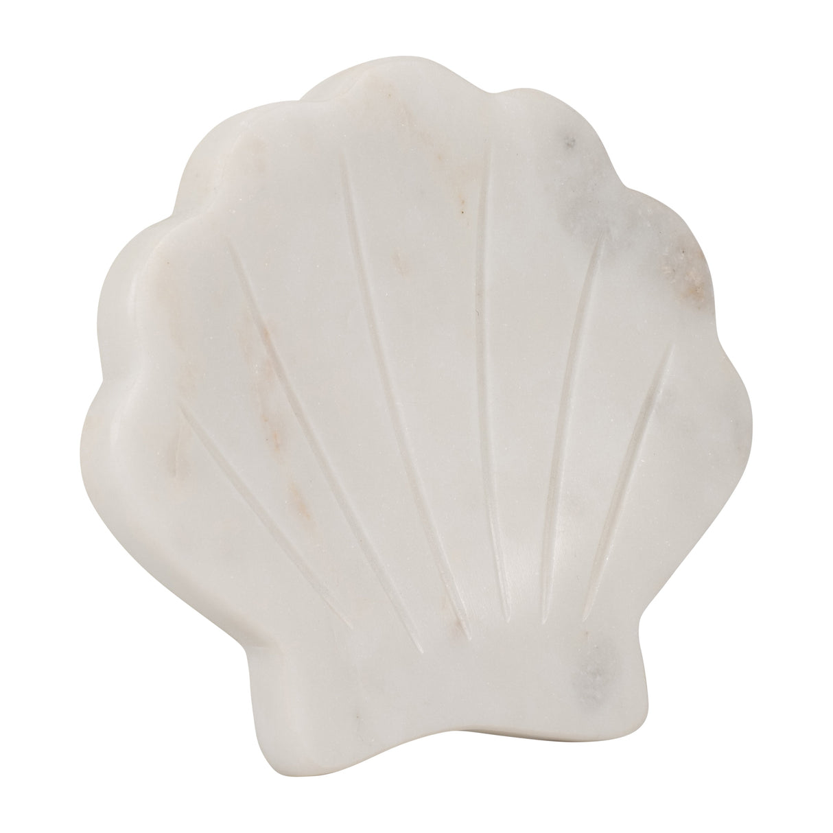 MARBLE, 5" SHELL TRINKET DISH, WHITE