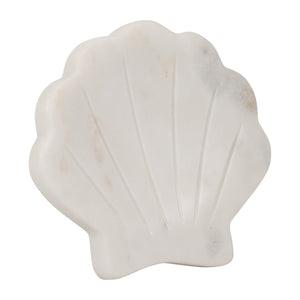 MARBLE, 5" SHELL TRINKET DISH, WHITE