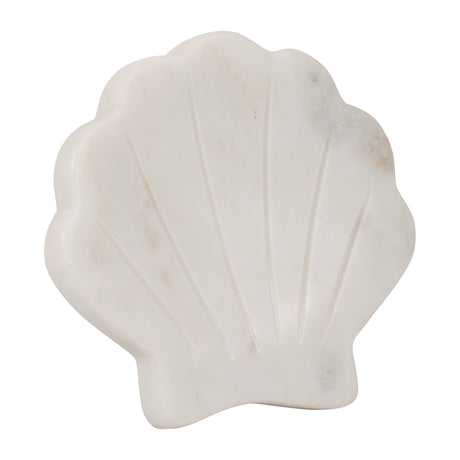 MARBLE, 5" SHELL TRINKET DISH, WHITE