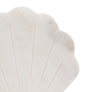 MARBLE, 5" SHELL TRINKET DISH, WHITE