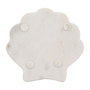 MARBLE, 5" SHELL TRINKET DISH, WHITE