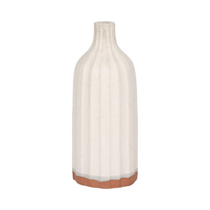 CLAY, 16" FLAT RIBBED BOTTLE VASE EXPOSED BOTTOM,