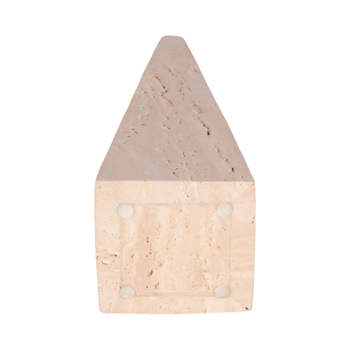 12" Travertine Obelisk, Tan