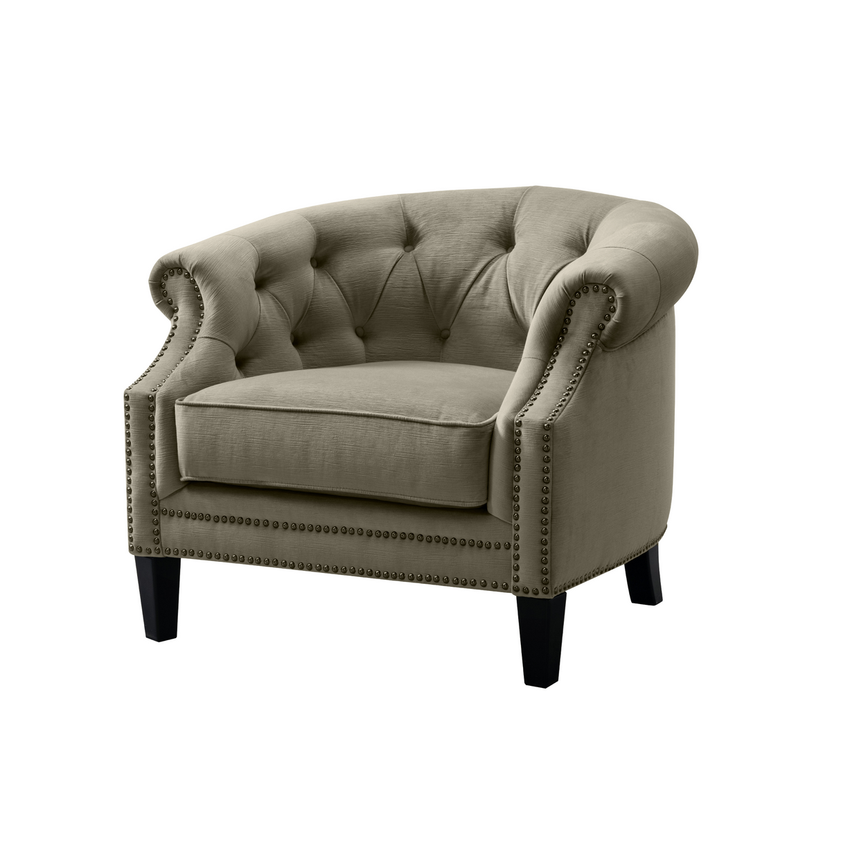 Romanian Key Beige Accent Chair