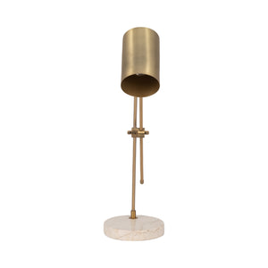 20" Zonda Travertine Table Lamp, Gold