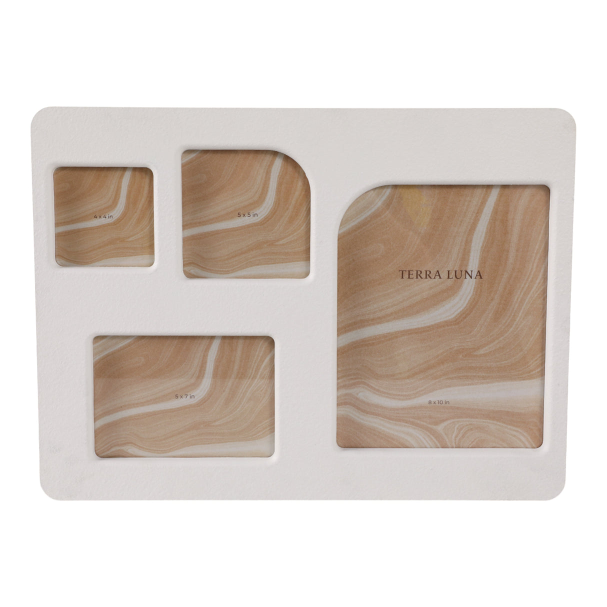 19x14" 4 Photo Collage Frame Textured, Ivory